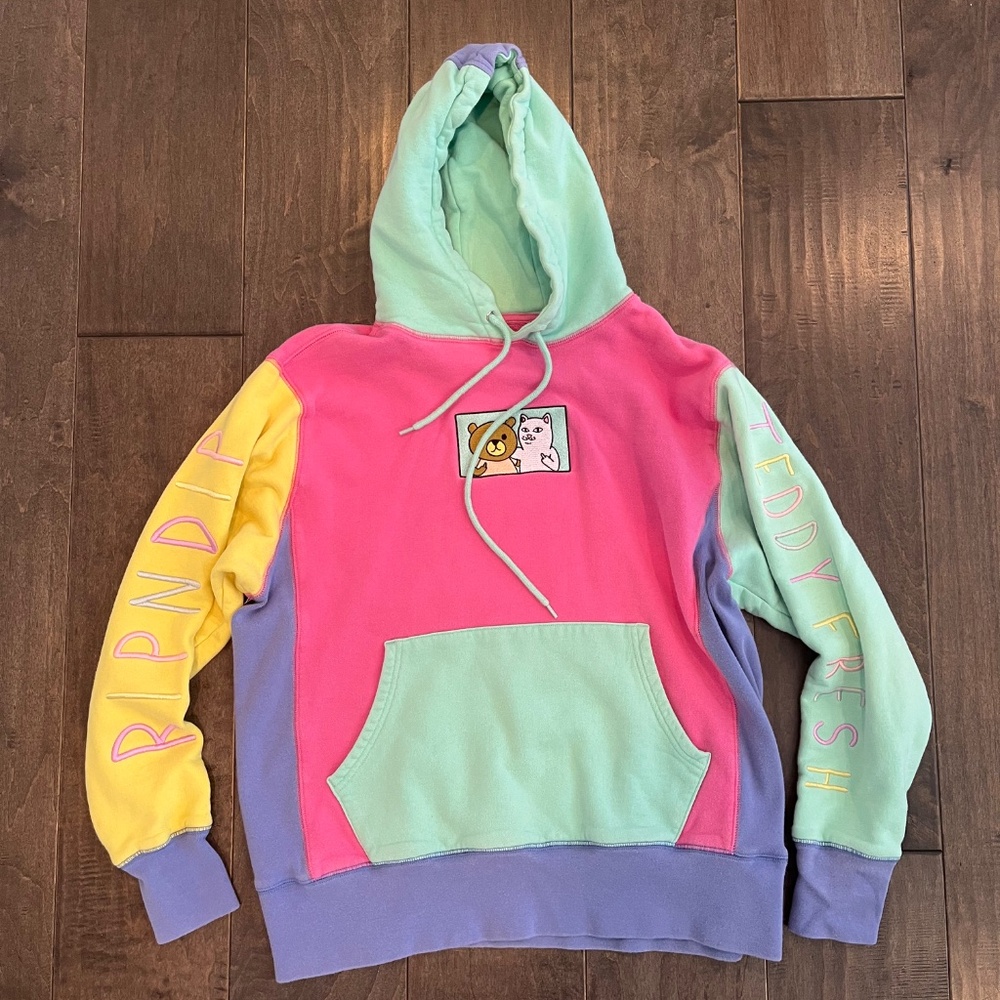 Teddy Fresh And Rip & Dip Collab Color Block Unisex Hoodie Sweatshirt Large